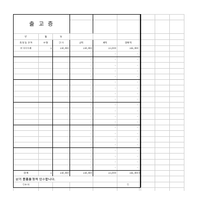 출고증